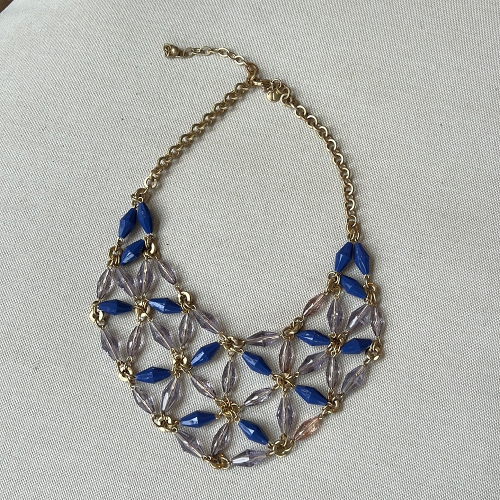 Gold & Blue Beaded Necklace from Talbots. Like NEW!
